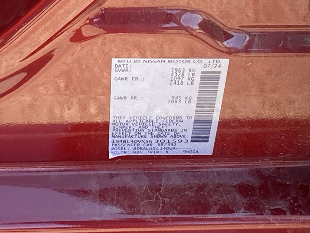 2025 Nissan Altima 2.5 SV