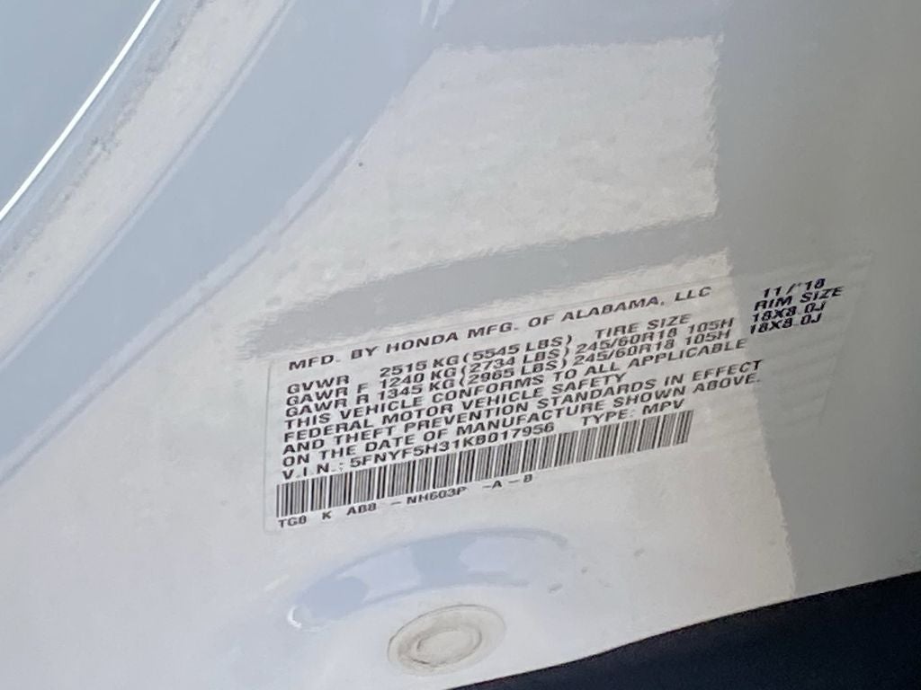2019 Honda Pilot EX